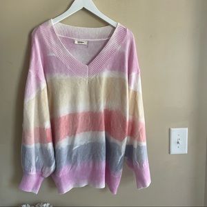 Adora colorful V neck sweater(xl)